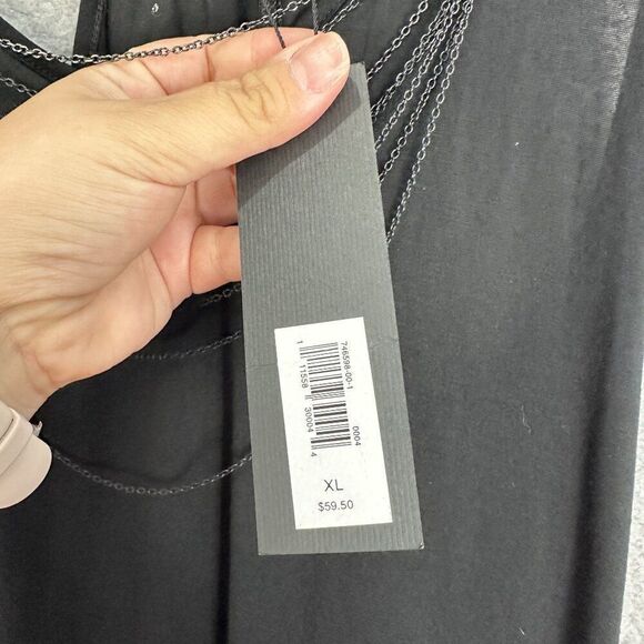 Banana Republic mongram tank top womens XL black racerback chains biker nwt‎ - Picture 4 of 7